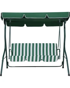 Beliani 3-Istuttava Puutarhakeinu Vihrea/Valkoinen Chaplin Fashion