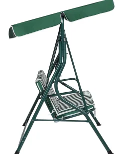 Beliani 3-Istuttava Puutarhakeinu Vihrea/Valkoinen Chaplin Fashion