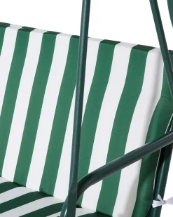 Beliani 3-Istuttava Puutarhakeinu Vihrea/Valkoinen Chaplin Fashion