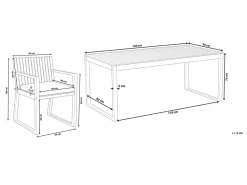 Beliani 8-Istuttava Puutarhapoytasetti Sini-Valkoraidallisilla Pehmusteilla Sassari Outlet