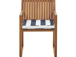 Beliani 8-Istuttava Puutarhapoytasetti Sini-Valkoraidallisilla Pehmusteilla Sassari Outlet