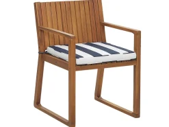 Beliani 8-Istuttava Puutarhapoytasetti Sini-Valkoraidallisilla Pehmusteilla Sassari Outlet