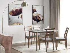 Beliani 4-Istuttava Ruokailuryhma Harmaa/Tumma Puu Modesto New