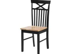 Beliani 4-Istuttava Ruokailuryhma Kumipuu Musta/Vaalea Puu Houston Sale