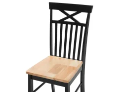 Beliani 4-Istuttava Ruokailuryhma Kumipuu Musta/Vaalea Puu Houston Sale