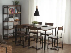 Beliani 6-Istuttava Ruokailuryhma Tumma Puu/Musta Laredo Flash Sale