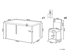 Beliani 6-Istuttava Ruokailuryhma Tumma Puu/Musta Laredo Flash Sale