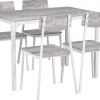 Beliani 4-Istuttava Ruokailuryhma Vaaleanharmaa/Valkoinen Bismarck Discount