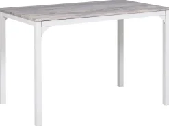 Beliani 4-Istuttava Ruokailuryhma Vaaleanharmaa/Valkoinen Bismarck Discount