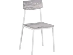 Beliani 4-Istuttava Ruokailuryhma Vaaleanharmaa/Valkoinen Bismarck Discount