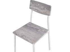 Beliani 4-Istuttava Ruokailuryhma Vaaleanharmaa/Valkoinen Bismarck Discount