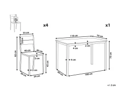 Beliani 4-Istuttava Ruokailuryhma Vaalea Puu/Harmaa Blumberg Discount