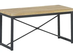 Beliani 4-Istuttava Ruokailuryhma Vaalea Puu/Musta Flixton Outlet