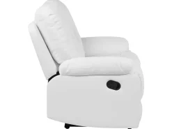 Beliani 2-Istuttava Saadettava Keinonahkainen Sohva Valkoinen Bergen Discount