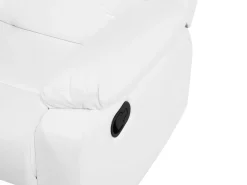 Beliani 2-Istuttava Saadettava Keinonahkainen Sohva Valkoinen Bergen Discount