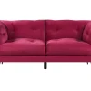 Beliani 3-Istuttava Samettinen Punainen Sohva Lenvik Cheap