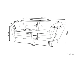 Beliani 3-Istuttava Samettinen Punainen Sohva Lenvik Cheap