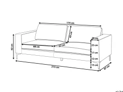 Beliani 3-Istuttava Samettisohva Vaaleansininen Vadstena Best Sale