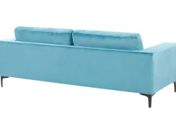 Beliani 3-Istuttava Samettisohva Vaaleansininen Vadstena Best Sale