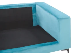 Beliani 3-Istuttava Samettisohva Vaaleansininen Vadstena Best Sale