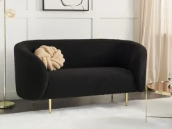 Beliani 2-Istuttava Sohva Buklee Musta Loen Shop