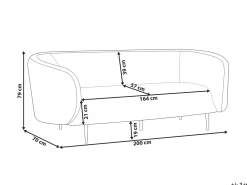 Beliani 3-Istuttava Sohva Buklee Valkoinen Loen Discount