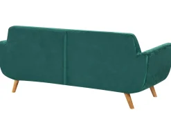 Beliani 3-Istuttava Sohva Irrotettavilla Paallisilla Vihrea Sametti Bernes Best Sale