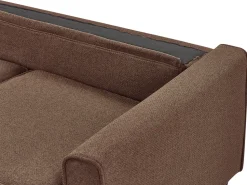 Beliani 3-Istuttava Sohva Ja Rahi Kangas Ruskea Avesta Store