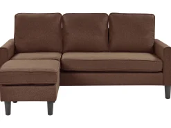 Beliani 3-Istuttava Sohva Ja Rahi Kangas Ruskea Avesta Store