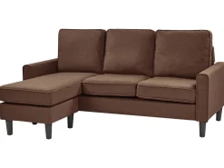 Beliani 3-Istuttava Sohva Ja Rahi Kangas Ruskea Avesta Store