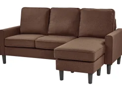 Beliani 3-Istuttava Sohva Ja Rahi Kangas Ruskea Avesta Store