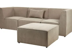 Beliani 3-Istuttava Sohva Ja Rahi Vakosametti Ruskeanharmaa Lemvig Online