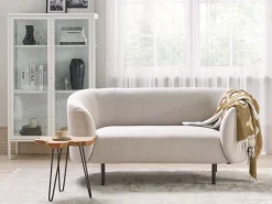 Beliani 2-Istuttava Sohva Kangas Beige/Musta Loen Fashion