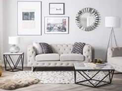 Beliani 2-Istuttava Sohva Kangas Beige Vissland Store