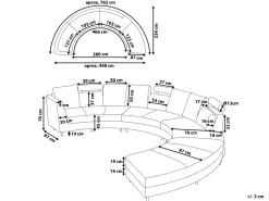 Beliani 7-Istuttava Sohva Kangas Beige Rotunde Outlet