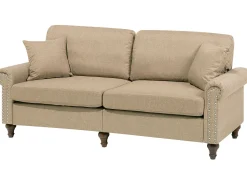 Beliani 3-Istuttava Sohva Kangas Hiekanruskea Otra Clearance