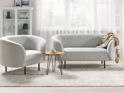 Beliani 2-Istuttava Sohva Kangas Musta/Valkoinen Loen Store