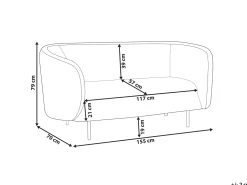 Beliani 2-Istuttava Sohva Kangas Musta/Valkoinen Loen Store