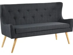 Beliani 2-Istuttava Sohva Kangas Musta Skibby Hot