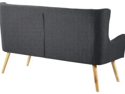 Beliani 2-Istuttava Sohva Kangas Musta Skibby Hot