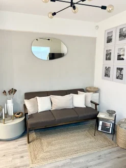 Beliani 3-Istuttava Sohva Kangas Ruskea Asnes New