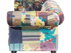 Beliani 3-Istuttava Sohva Kangas Tilkkukuvio Vihrea/Keltainen Chesterfield Shop