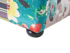 Beliani 3-Istuttava Sohva Kangas Tilkkukuvio Vihrea/Keltainen Chesterfield Shop