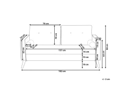 Beliani 2-Istuttava Sohva Kangas Tummansininen Kalmar New