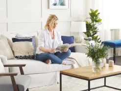 Beliani 3-Istuttava Sohva Kangas Valkoinen Gilja Store