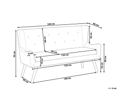 Beliani 2-Istuttava Sohva Kangas Vaaleanharmaa Skibby Cheap