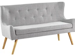 Beliani 2-Istuttava Sohva Kangas Vaaleanharmaa Skibby Cheap