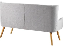 Beliani 2-Istuttava Sohva Kangas Vaaleanharmaa Skibby Cheap