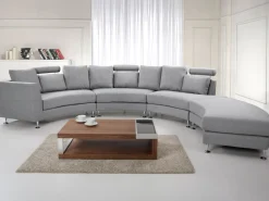 Beliani 7-Istuttava Sohva Kangas Vaaleanharmaa Rotunde Store