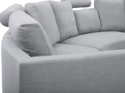 Beliani 7-Istuttava Sohva Kangas Vaaleanharmaa Rotunde Store